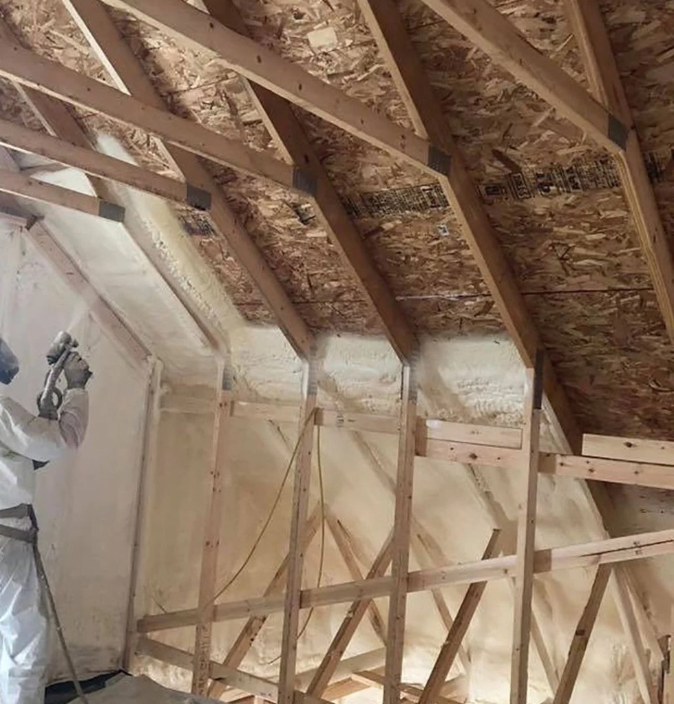 attic insulation in a residential building 